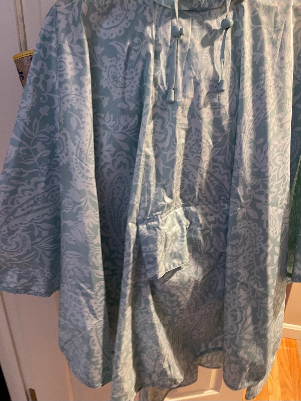Light Blue Paisley Rain Poncho NWOT